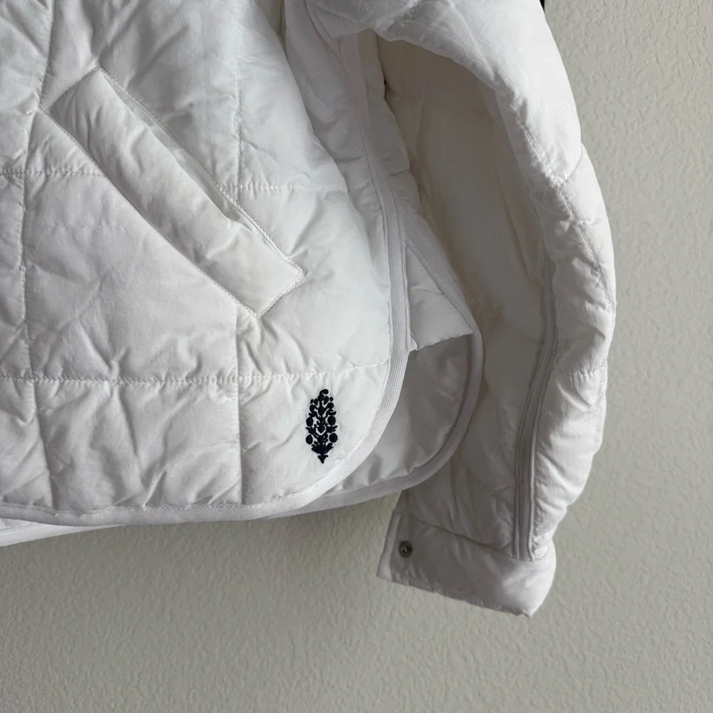 Free People White Quilted Puffer Jacket